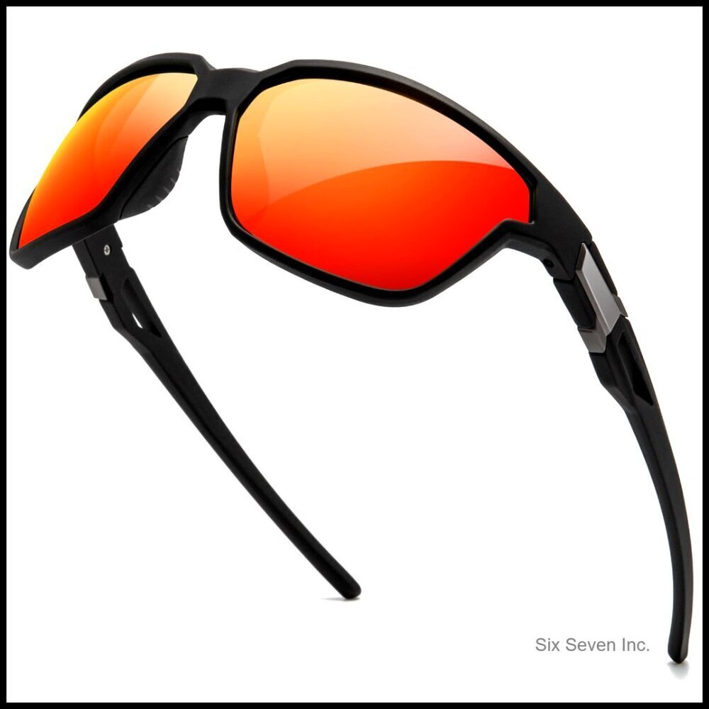Polarized Wrap Sports Sunglasses Classic Square Frame Driving Running Fishing